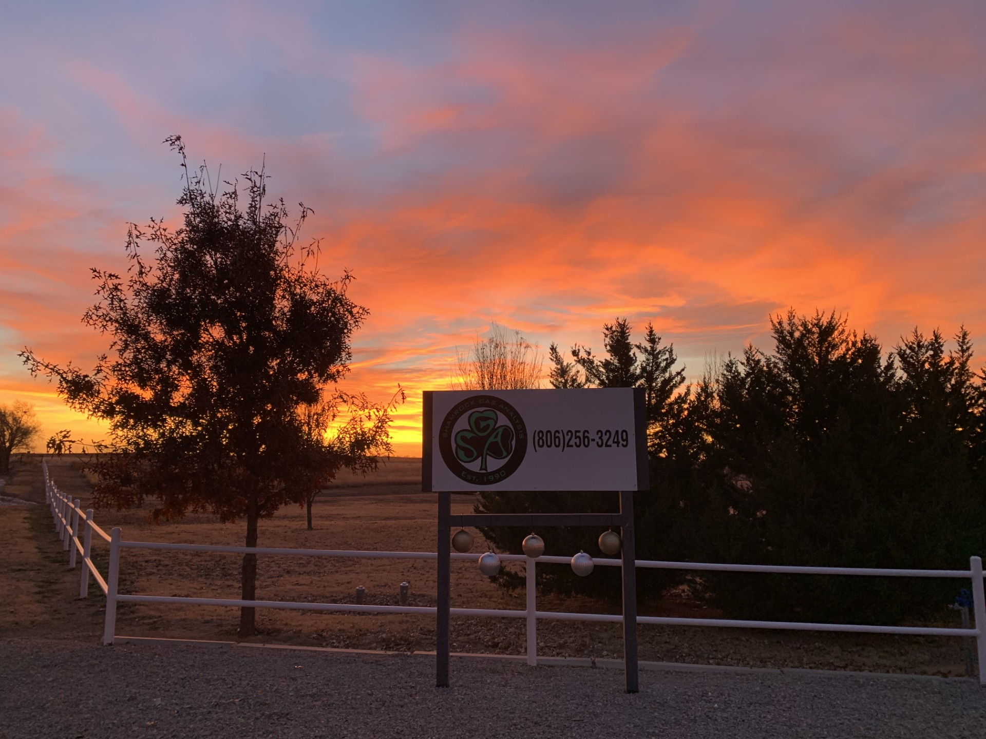 Sunrise at Shamrock Gas Analysis